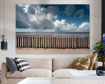 Paalhoofden aan zee
