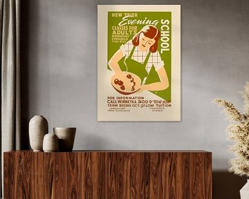 Evening School - vintage poster by Andreas Magnusson