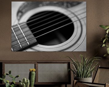 Guitar String Macro in B&W