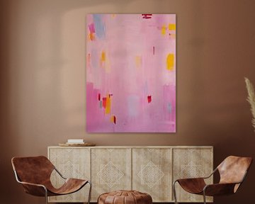 Modern abstract in neon roze van Studio Allee