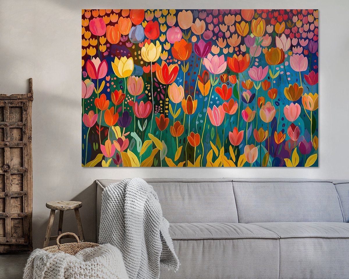 Voorbeeld van het werk in een kamer