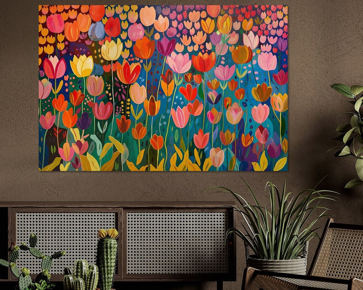Voorbeeld van het werk in een kamer