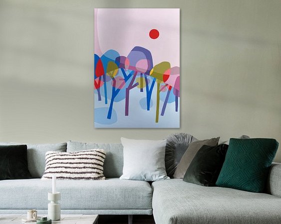 Voorbeeld van het werk in een kamer