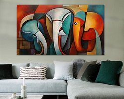 Voorbeeld van het werk in een kamer