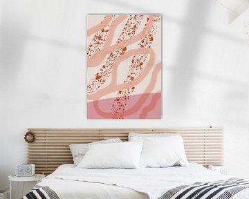 Abstract shapes and lines in pastels. Terra and pink. by Dina Dankers