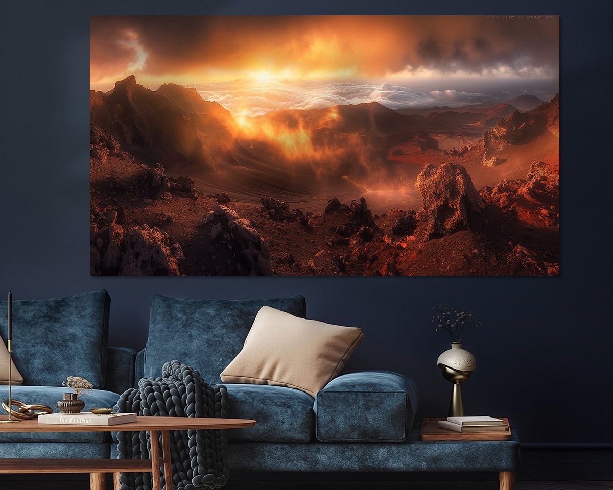 Voorbeeld van het werk in een kamer