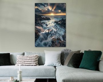 Gouden uur op het strand van fernlichtsicht