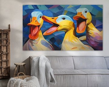 Glückliche Enten abstraktes Panorama von TheXclusive Art
