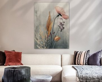 Stilleven met bloemen in Japandi stijl van Japandi Art Studio