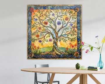 Auqarel d'un arbre de vie sur Vlindertuin Art