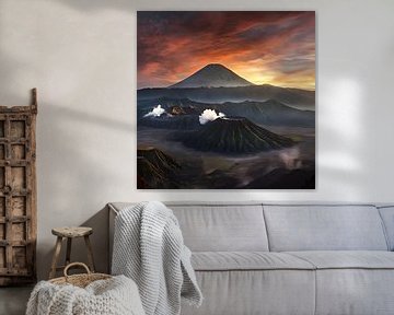 Sonnenaufgang auf dem Vulkan Bromo von Gert-Jan Siesling