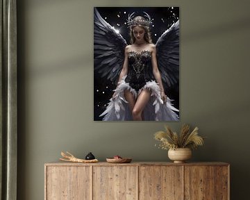 Black Angel Princess: Mystical Beauty in Darkness by Retrotimes