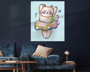 Singende Katze Popart von Rizky Dwi Aprianda