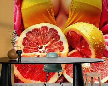 Fresh grapefruit | Kitchen poster by Frank Daske | Foto & Design