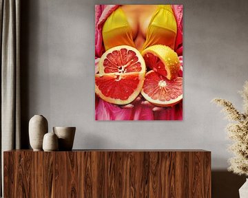 Fresh grapefruit | Kitchen poster by Frank Daske | Foto & Design