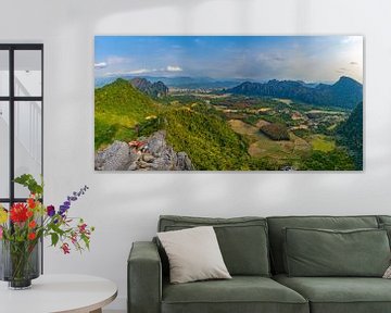 Panorama from Pha Ngern View Point on Vang Vieng in Laos, Asia by Walter G. Allgöwer