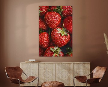 Painting Strawberries by Blikvanger Schilderijen