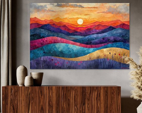 Voorbeeld van het werk in een kamer