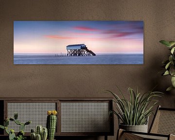 Coucher de soleil sur la plage de St. Peter Ording sur Voss Fine Art Fotografie