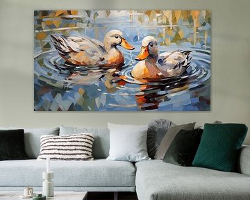 Panorama abstrait de canards sur TheXclusive Art