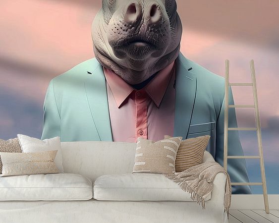 Voorbeeld van het werk in een kamer