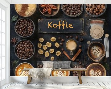 poster voor koffiebar of restaurant met focus op koffie van Margriet Hulsker