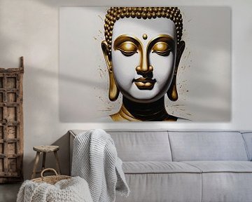 Gouden Boeddha - Sereniteit en Wijsheid van De Muurdecoratie