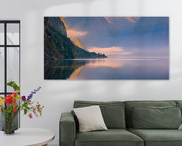 Panorama und Sonnenaufgang im Aurlandsfjord von Henk Meijer Photography