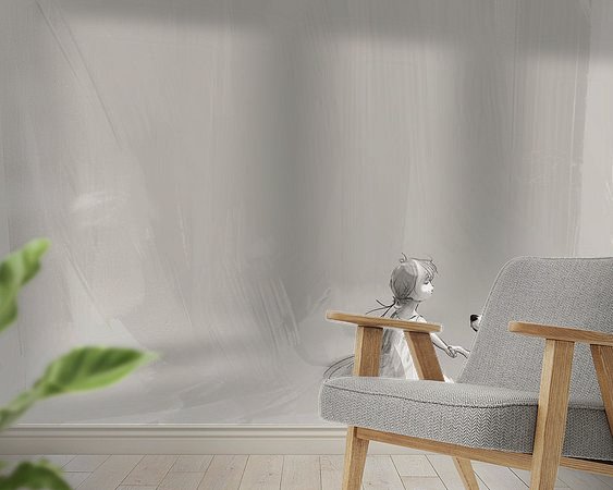 Voorbeeld van het werk in een kamer