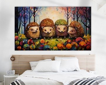 Abstract hedgehogs artistic panorama by TheXclusive Art