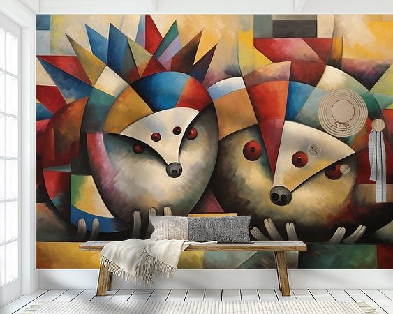 Voorbeeld van het werk in een kamer