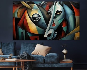 Abstracte ezels kubisme panorama van TheXclusive Art