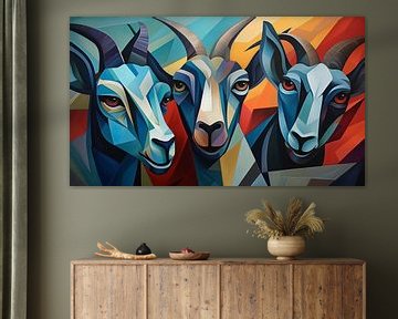 Abstract goats cubism panorama by TheXclusive Art