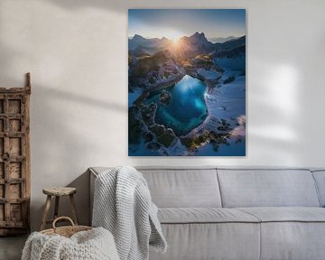 Eau bleue, matin doré