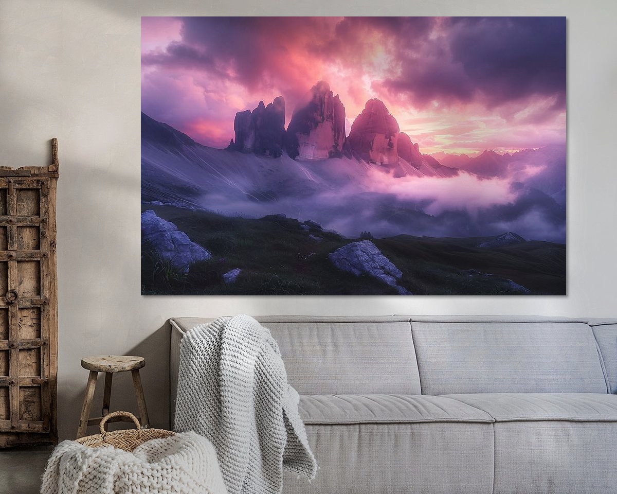 Voorbeeld van het werk in een kamer