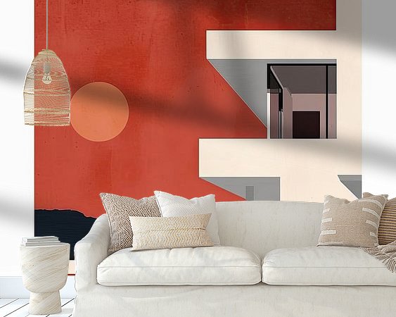 Voorbeeld van het werk in een kamer