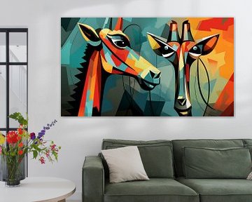 Abstract giraffes cubism panorama by TheXclusive Art