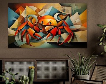 Crabe abstrait cubisme panorama sur TheXclusive Art