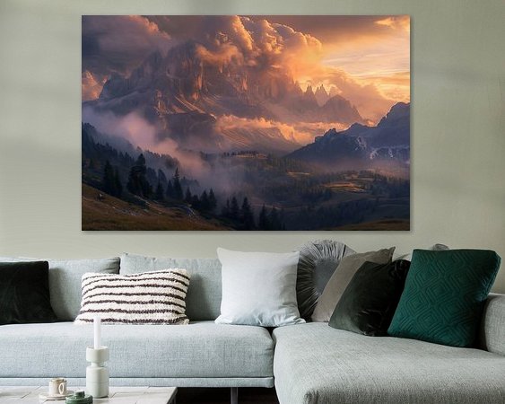 Voorbeeld van het werk in een kamer