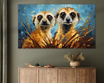 Abstracte meerkatten panorama van TheXclusive Art