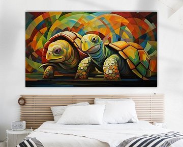 Abstracte schildpadden kubisme panorama van TheXclusive Art
