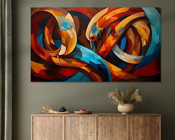 Voorbeeld van het werk in een kamer