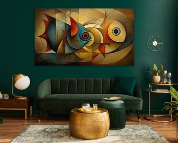 Abstract fish cubism panorama by TheXclusive Art