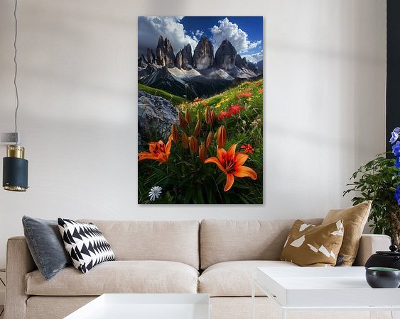 Voorbeeld van het werk in een kamer