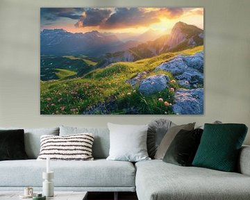 Des sommets ensoleillés dans les Alpes