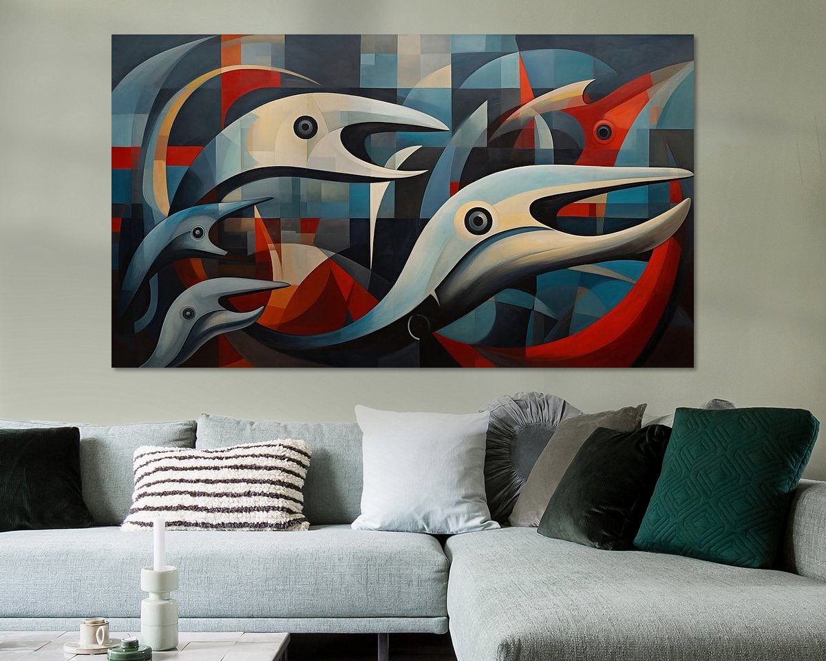 Voorbeeld van het werk in een kamer