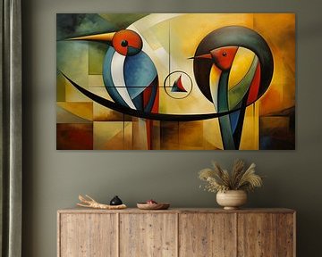 Abstrakte Vögel Kubismus modernes Panorama von TheXclusive Art
