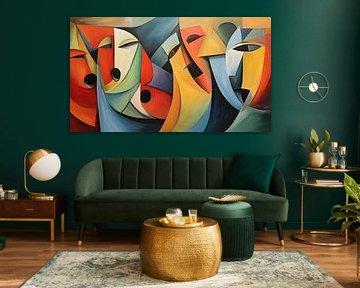 Shocked faces abstract panorama by TheXclusive Art
