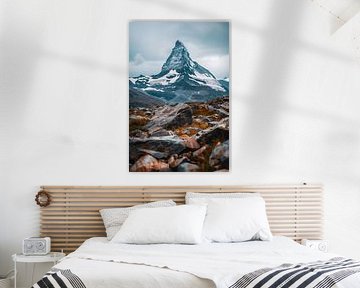 Majestueuze top in de hooglanden van de Alpen