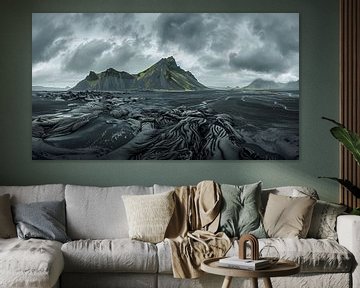 Kustidylle in IJsland van fernlichtsicht